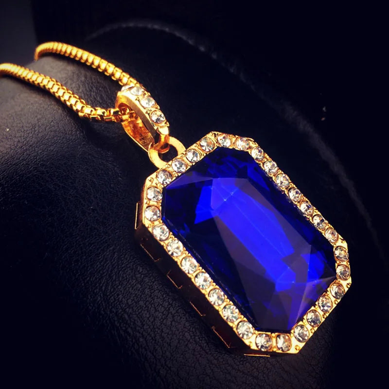 Luxury Gemstone Pendant Necklace – Bold Elegance in Vibrant Colors