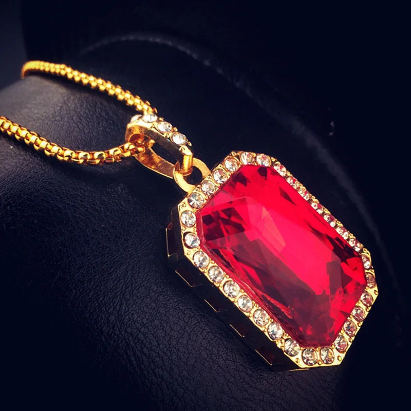 Luxury Gemstone Pendant Necklace – Bold Elegance in Vibrant Colors