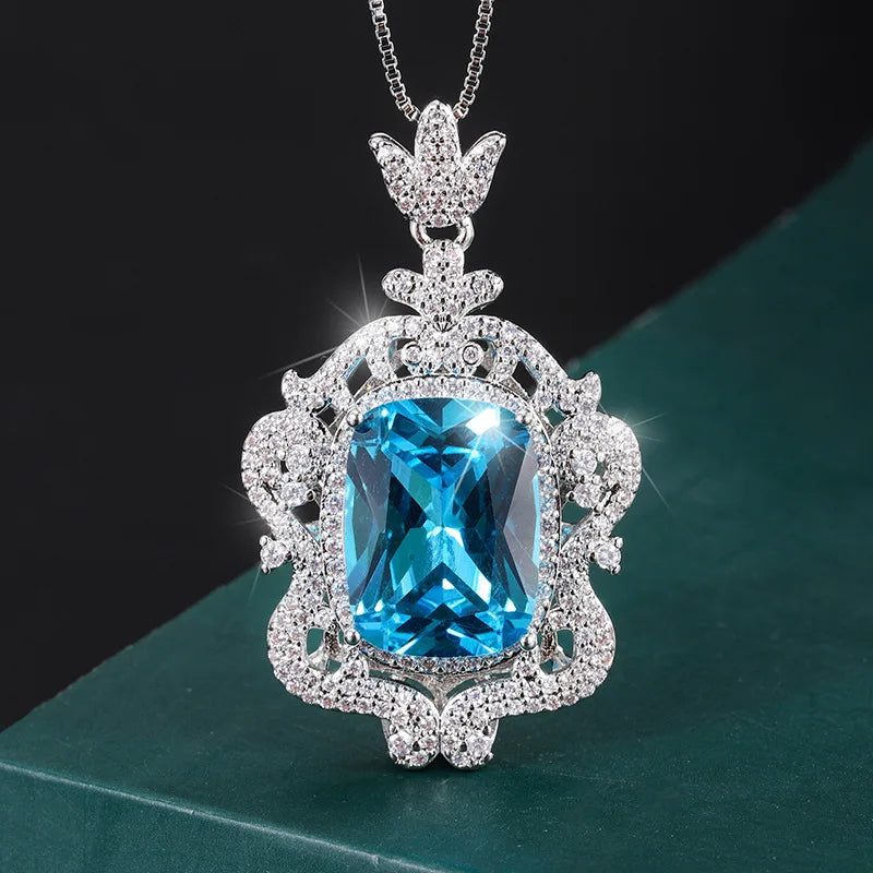 💙 Parure Impériale Saphir Bleu - Necklace, Ring & Earrings Éclat Prestige