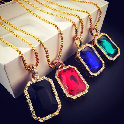 Luxury Gemstone Pendant Necklace – Bold Elegance in Vibrant Colors