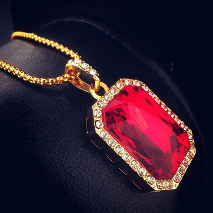 Luxury Gemstone Pendant Necklace – Bold Elegance in Vibrant Colors