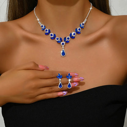 Elegant Gemstone Teardrop Jewelry Set – Necklace & Earrings for Women