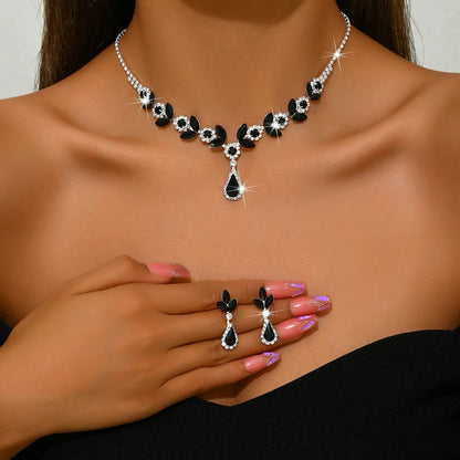 Elegant Gemstone Teardrop Jewelry Set – Necklace & Earrings for Women